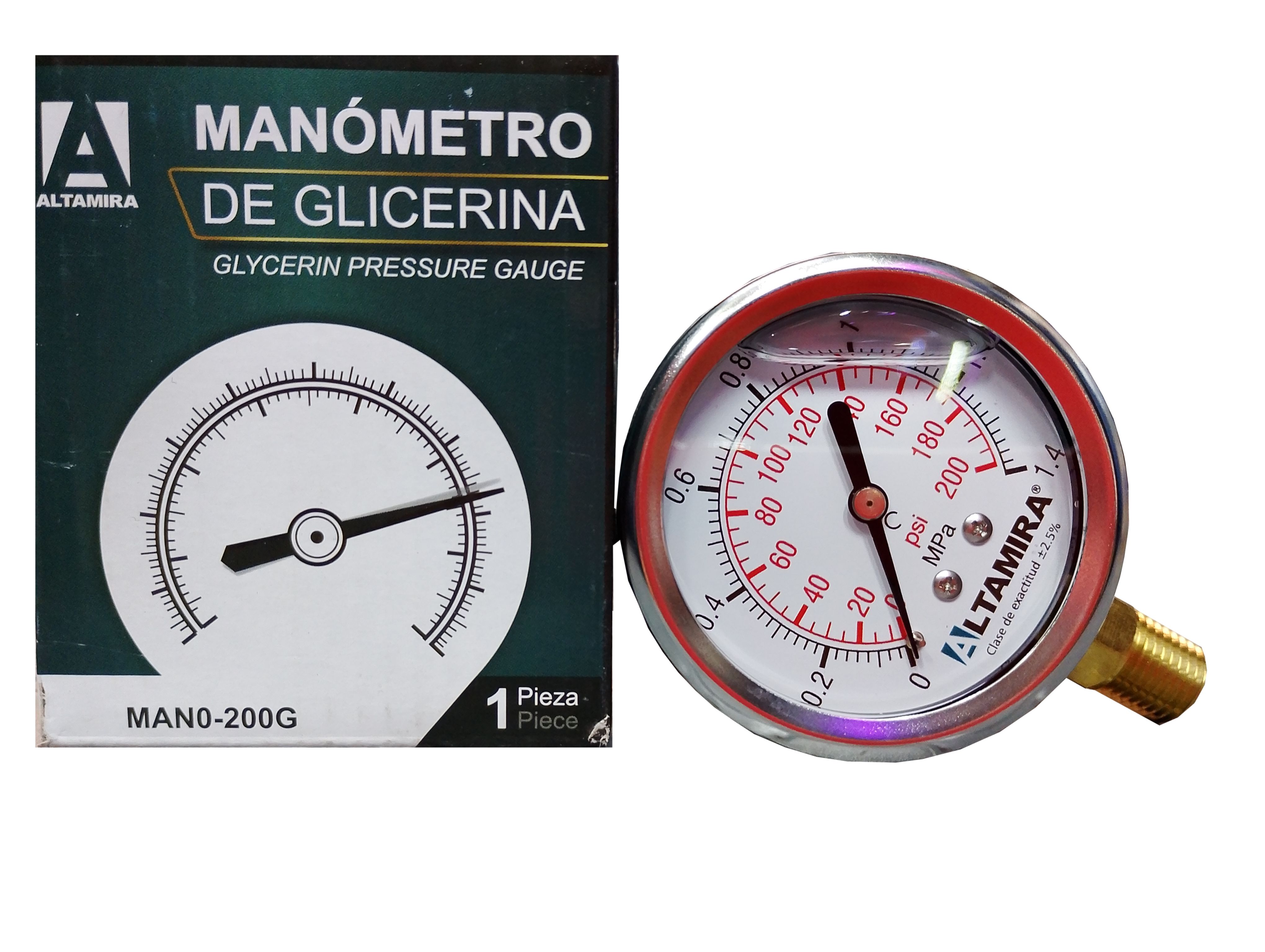 MANOMETRO CON GLISERINA DE 14KG ALTAMIRA